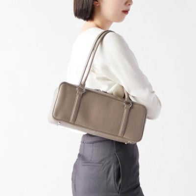 【濱野皮革工藝 HAMANO バッグ】フロット サイドボストン(ブラウン)