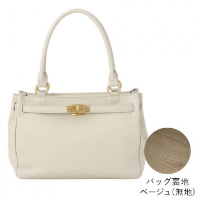 【濱野皮革工藝 HAMANO バッグ】シューカペラ ハンドバッグ(ライトグレージュ)