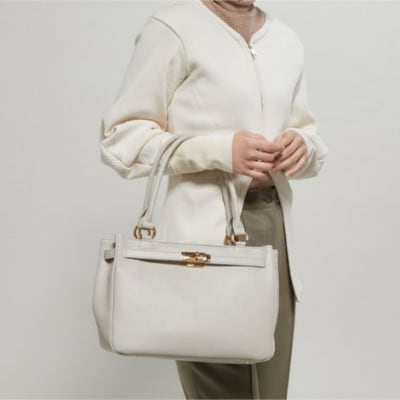 【濱野皮革工藝 HAMANO バッグ】シューカペラ ハンドバッグ(ライトグレージュ)