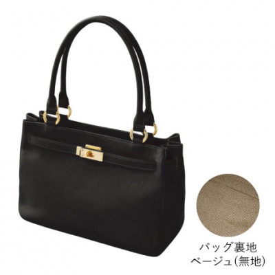 【濱野皮革工藝 HAMANO バッグ】シューカペラ ハンドバッグ(ブラック)
