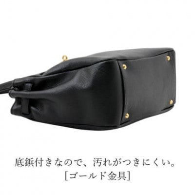 【濱野皮革工藝 HAMANO バッグ】シューカペラ ハンドバッグ(ブラック)