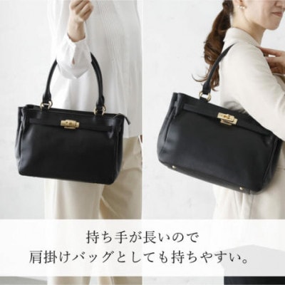 【濱野皮革工藝 HAMANO バッグ】シューカペラ ハンドバッグ(ブラック)