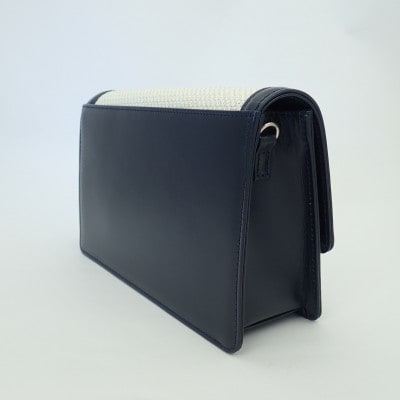 【濱野皮革工藝 HAMANO バッグ】シュトワ コンビ2wayバッグ(ホワイト×ネイビー)
