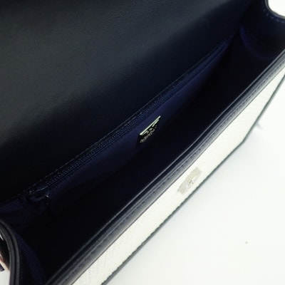 【濱野皮革工藝 HAMANO バッグ】シュトワ コンビ2wayバッグ(ホワイト×ネイビー)