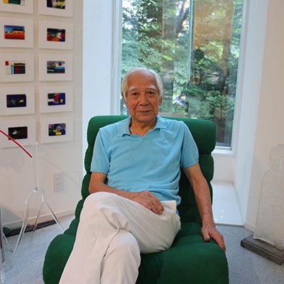 河上　恭一郎作　緑金彩小紋寄せ文皿(F14-7)