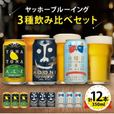 【2ヵ月毎定期便】長野県のクラフトビール(お酒)12本 ヤッホーブルーイングの3種飲み比べ全2回