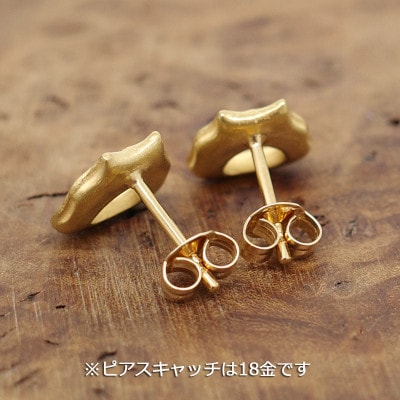 22金 顔面装飾釣手土器(あくびちゃん)ピアス　両耳1セット