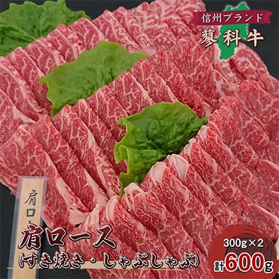 【牛肉肩ロースすき焼きしゃぶしゃぶ用】信州蓼科牛の厳選部位(300g×2パック)御代田町古越牧場産