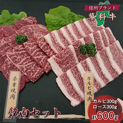 【牛肉カルビロース焼肉セット】信州蓼科牛の厳選部位カルビ300gロース 300g御代田町古越牧場産