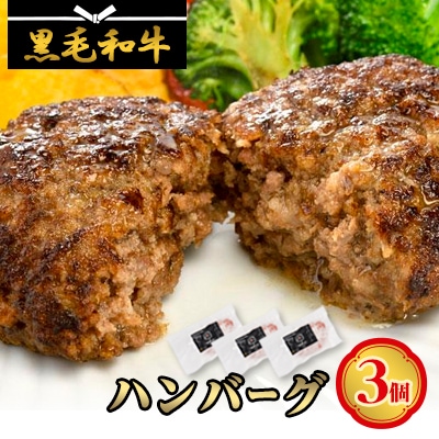 【地元ブランド】北海道産黒毛和牛ハンバーグ3個セット　高オレイン酸牛