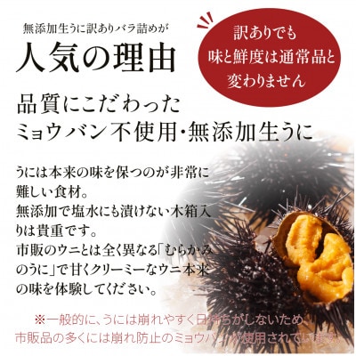 「うにむらかみ」無添加生うに　訳ありバラ詰め　250g