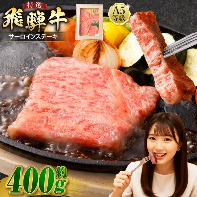 飛騨牛 A5等級 サーロイン ステーキ 約80g×5枚 (合計約400g)