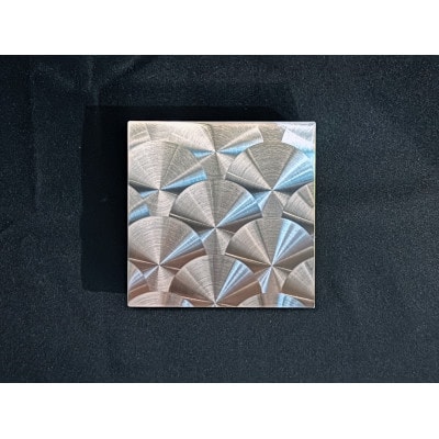 コースター | ステンレス×木曽ひのき 《ウロコ柄》 End material -Coaster