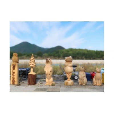 もりあしびのチェーンソーアート  チェーンソーカービング ペット彫刻