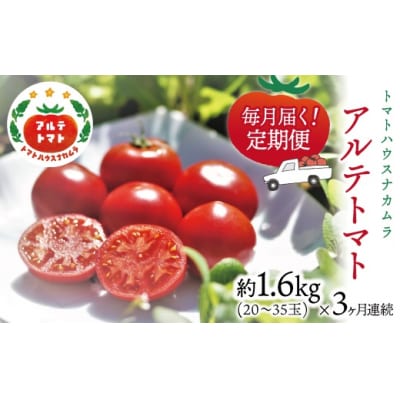 〈2026年1月～発送〉アルテトマト 約1.6kg(約800g×2箱)×3回定期便 フルーツトマト 
