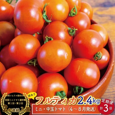 【2027年4月～8月発送】<約2.4kg×3回 定期便>訳あり フルティカアイメックトマト