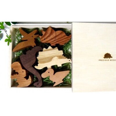 【色味や手触りを楽しむ】恐竜積み木