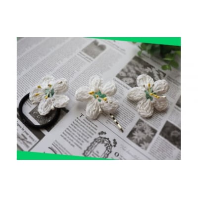 バイカオウレンのアクセサリー3種 ヘアゴム ヘアピン ブローチ 3個(各1個)