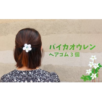 【ヘアゴム 3個】バイカオウレンのハンドメイドアクセサリー