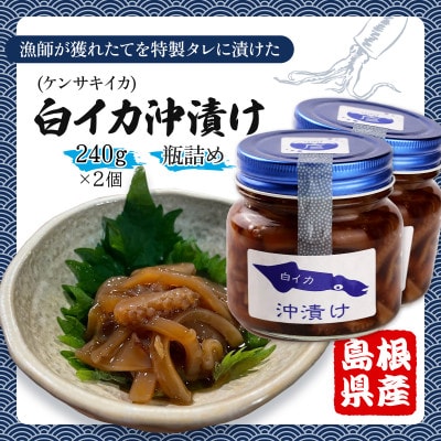 白イカ(ケンサキイカ)の沖漬け240gの2個セット!島根県沖で獲れた新鮮なイカを特製タレにつけた逸品