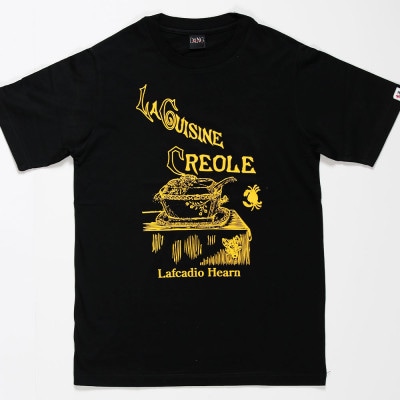【ラフカディオTシャツ】ハーン著「クレオール料理」初版本表紙 ブラック　Mサイズ