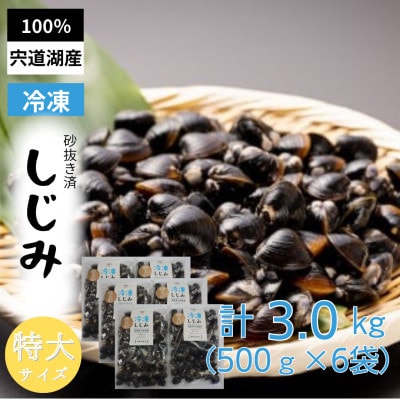 宍道湖産冷凍大和しじみ 特大粒500g×6袋