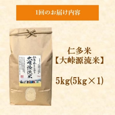 【毎月定期便】仁多米「大峠源流米」5kg(5kg×1)(松江市)全3回