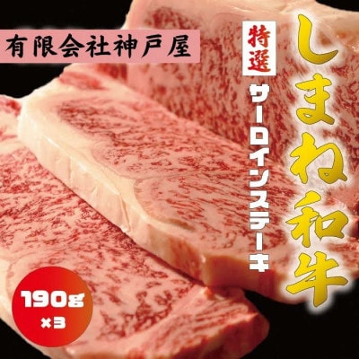 しまね和牛 特選サーロインステーキ 190g×3