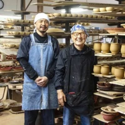 【湯町窯】スリップウェア角鉢足付