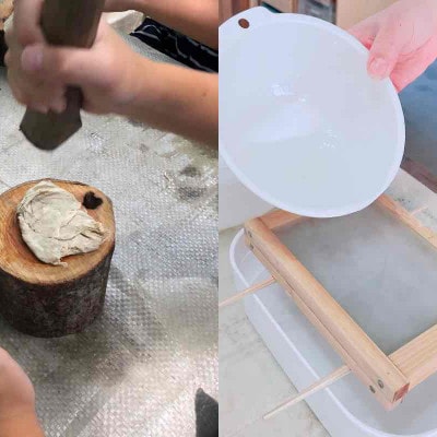 東京都日の出町「紙すき・つかみ捕り・温泉」大人1名・子供1名プラン