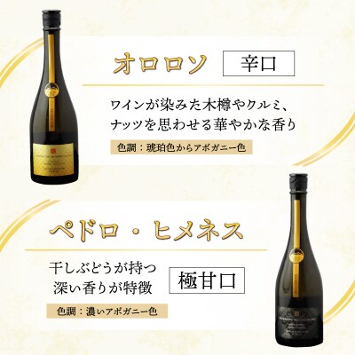 真名鶴酒造 シェリー樽熟成 純米大吟醸 「オロロソ」「ペドロ・ヒメネス」 2本セット(木箱入り)