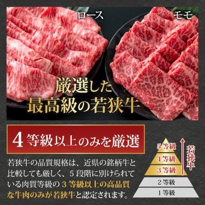 【福井ブランド牛肉】若狭牛すき焼き食べ比べセット 1kg(ロース500g・モモ500g 各パック)