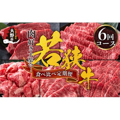【肉の定期便×6回コース】肉好き大集合!若狭牛 食べ比べ 定期便!【福井のブランド牛肉】