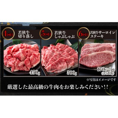 【肉の定期便×6回コース】肉好き大集合!若狭牛 食べ比べ 定期便!【福井のブランド牛肉】