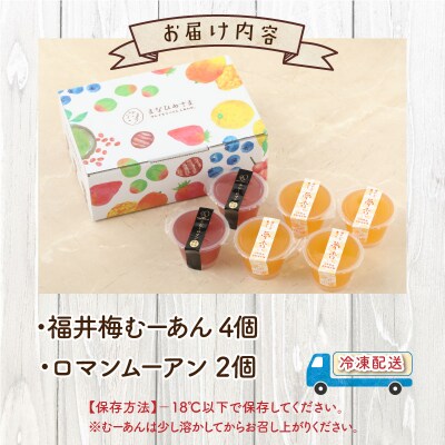 【アレルギー対応スイーツ】まなひめむーあんA 6個 詰合せ(里芋ベースのゼリー風スイーツ)