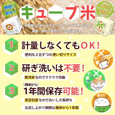 【令和7年産】山形産 無洗米キューブつや姫・雪若丸詰合せ300g×40 FZ25-898