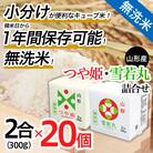 【令和7年産】山形産 無洗米キューブつや姫・雪若丸詰合せ300g×20 FZ25-899