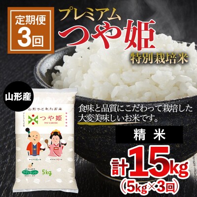 【定期便3回】プレミアムつや姫(特別栽培米)5kg FZ19-802