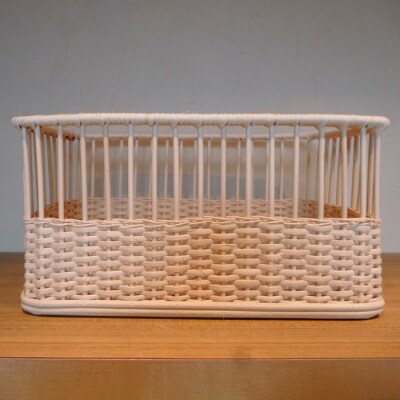 籘3段ランドリー バスケット付き FZ25-972