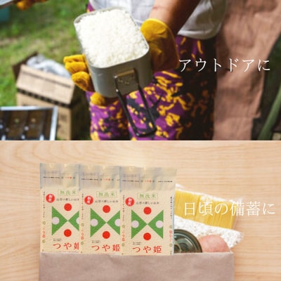 【無洗米】つや姫 一合 真空シート 10枚 長期保存 薄型 備蓄やアウトドアに FZ25-989