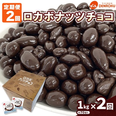 【定期便2回】【でん六】ロカボナッツチョコ 1kg×2ヶ月 小袋タイプ FZ25-950