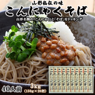【酒井製麺所】山形秘伝の味 こんにゃくそば 3kg [40人前] FZ26-801