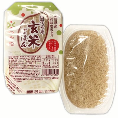 【城北麺工】特別栽培米 つや姫 玄米ごはん(パックライス) 24個入 FY25-871