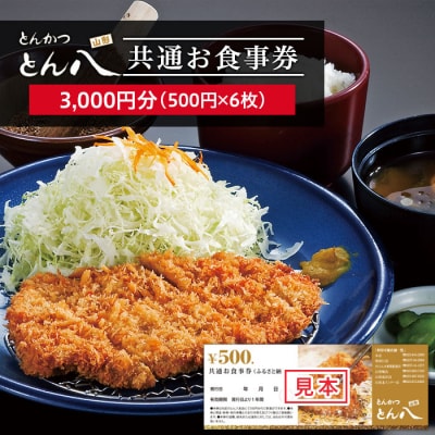 とん八 共通お食事券(3000円分) FY22-228