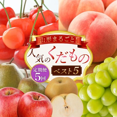 【定期便5回】山形まるごと!人気のくだものベスト5 FZ25-958