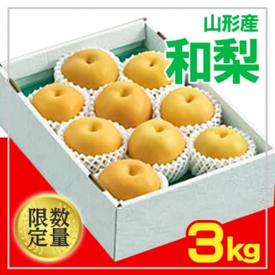 ★フルーツ王国山形★和梨 秀品3kg 【令和8年産】FU20-063