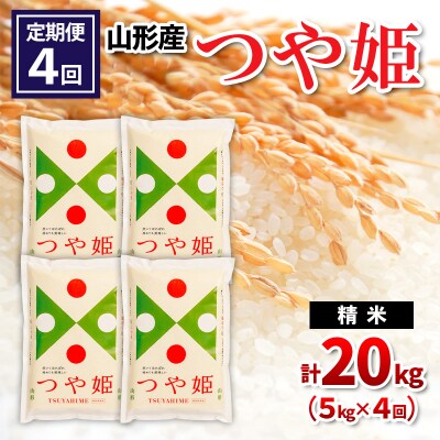  【定期便4回】山形産つや姫 精米 5kg×4回 FY26-254