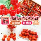 【定期便3回】山形のさくらんぼ 佐藤錦・紅秀峰 (180g×4パック)【令和8年産】FS25-003