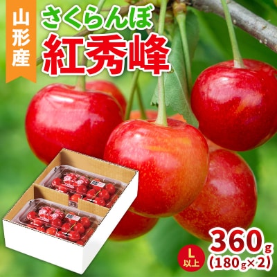 山形産 さくらんぼ(紅秀峰) L以上 360g(180g×2P)  【令和8年産】FS25-040