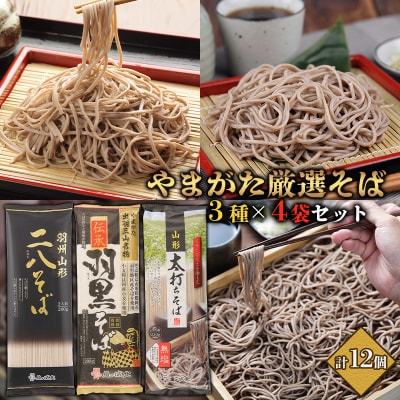 【城北麺工】やまがた厳選そば3種×4袋セット 計12個 FY25-185